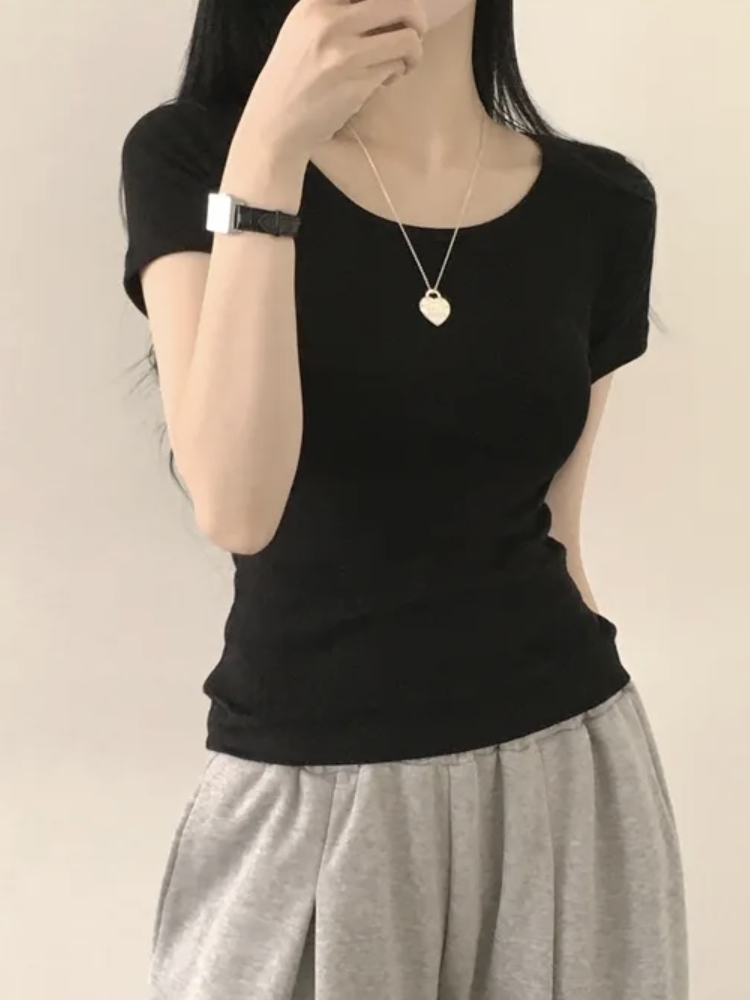 White Short Sleeve T-Shirt Wom - đánh giá và giá Base Layer Top
